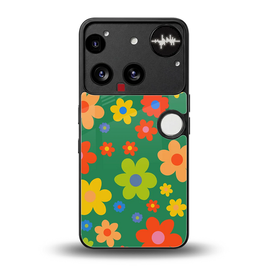 Greenery Blossom back phone cover | glass case for nothing phone 3