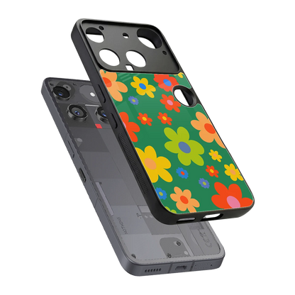 Greenery Blossom sleek nothing phone 3 cover with tempered glass back and TPU edges