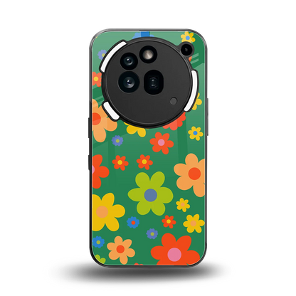 Greenery Blossom back phone cover | glass case for nothing phone 3a pro