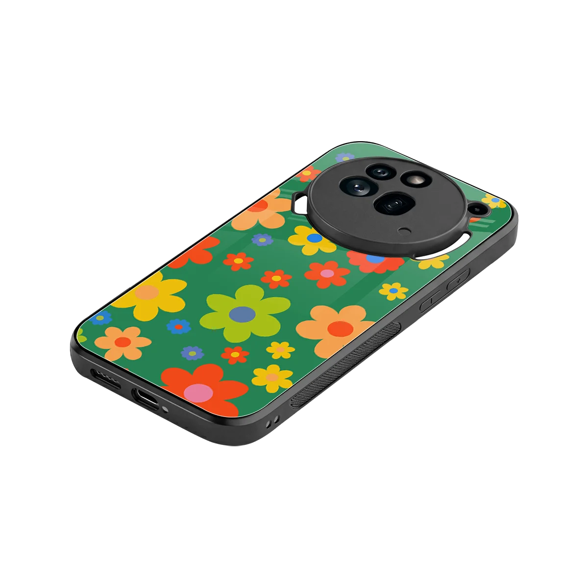 Greenery Blossom stylish phone case for nothing phone 3a pro | glossy glass and slim fit