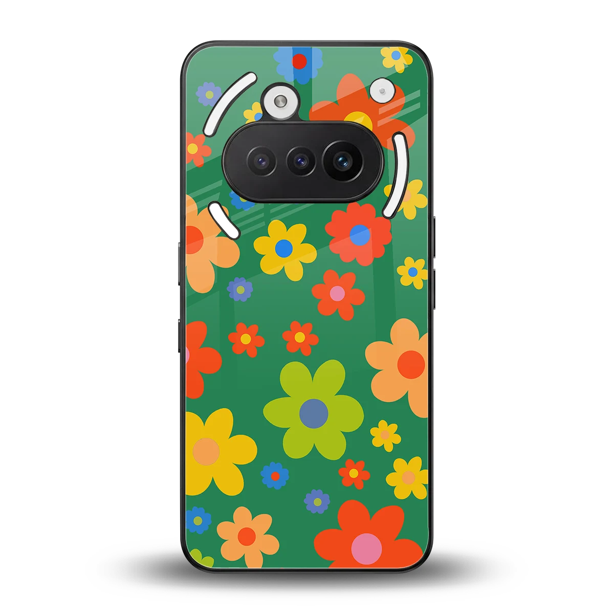 Greenery Blossom back phone cover | glass case for nothing phone 3a