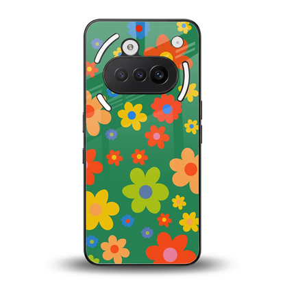Greenery Blossom back phone cover | glass case for nothing phone 3a