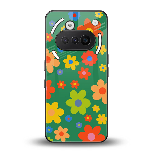 Greenery Blossom back phone cover | glass case for nothing phone 3a