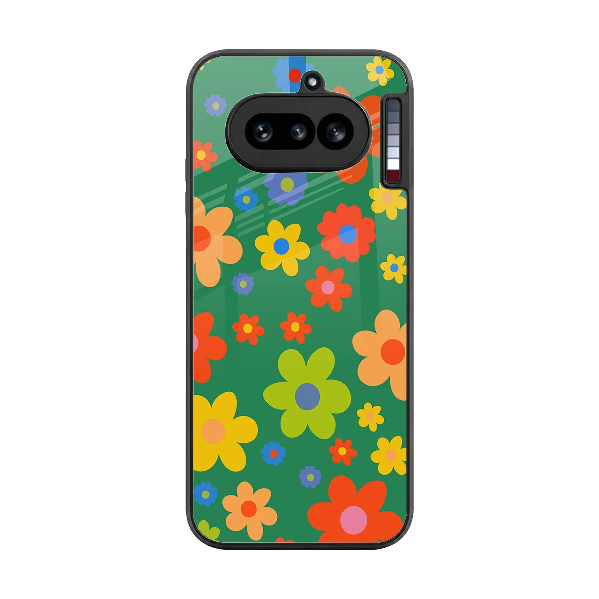 Greenery Blossom back phone cover | glass case for nothing phone 4a