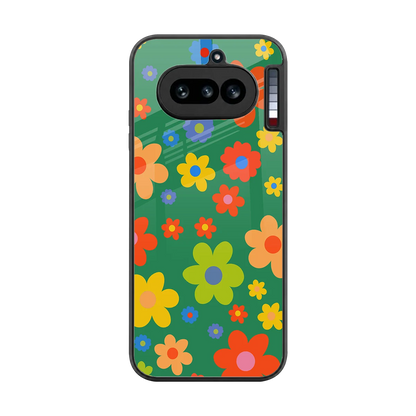 Greenery Blossom back phone cover | glass case for nothing phone 4a