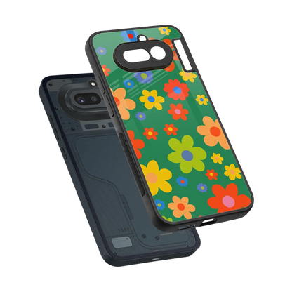 Greenery Blossom sleek nothing phone 4a cover with tempered glass back and TPU edges