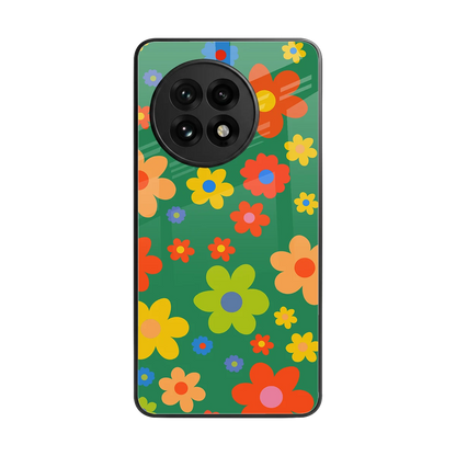 Greenery Blossom back phone cover | glass case for oneplus 13r