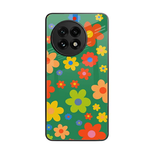 Greenery Blossom back phone cover | glass case for oneplus 13r