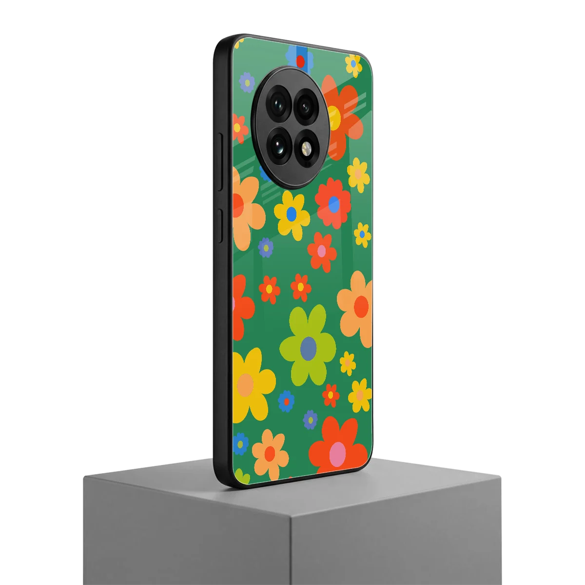 Greenery Blossom oneplus 13r mobile cover | shockproof glass phone case
