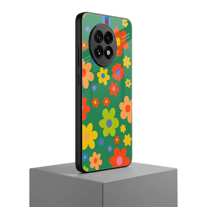 Greenery Blossom oneplus 13r mobile cover | shockproof glass phone case
