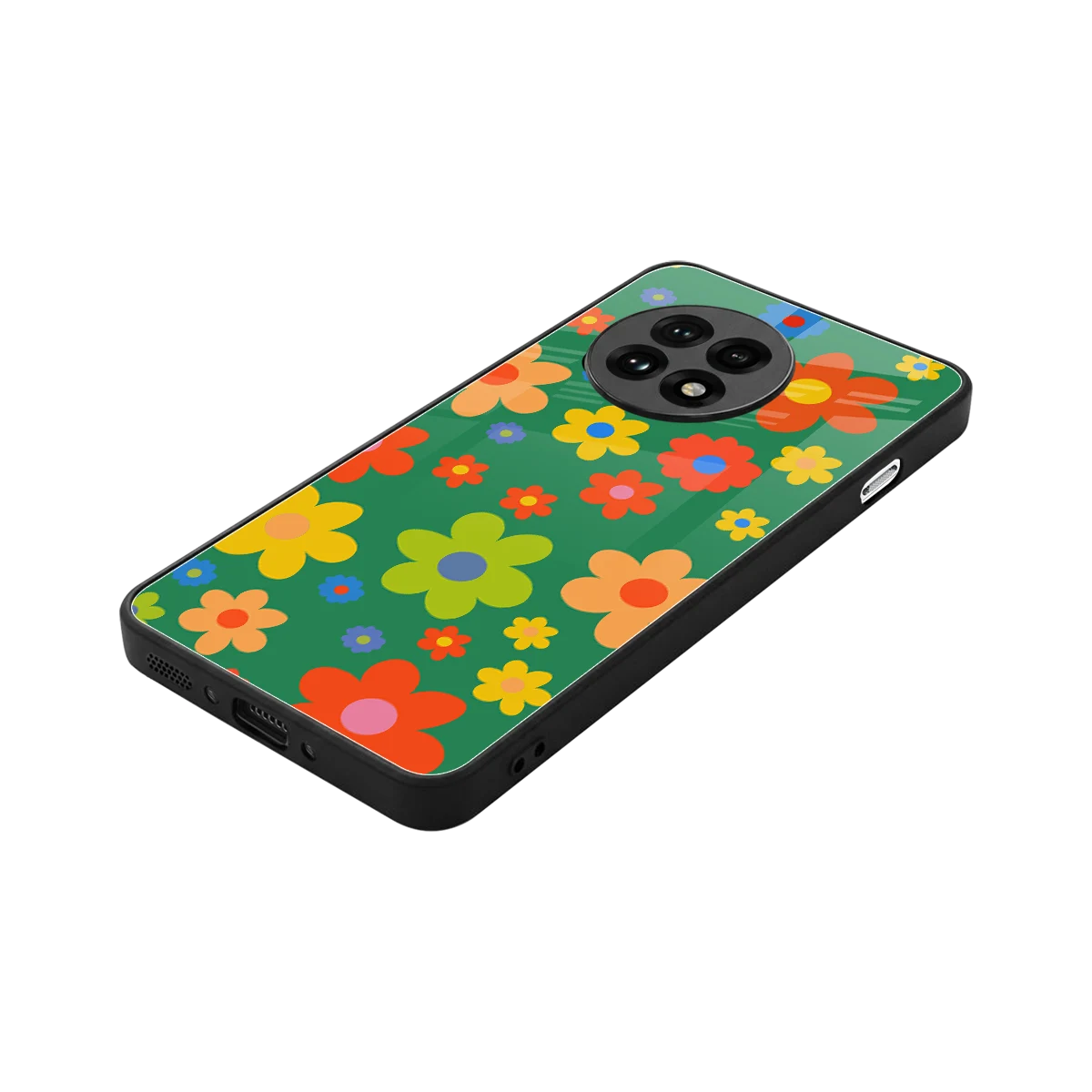 Greenery Blossom stylish phone case for oneplus 13r | glossy glass and slim fit