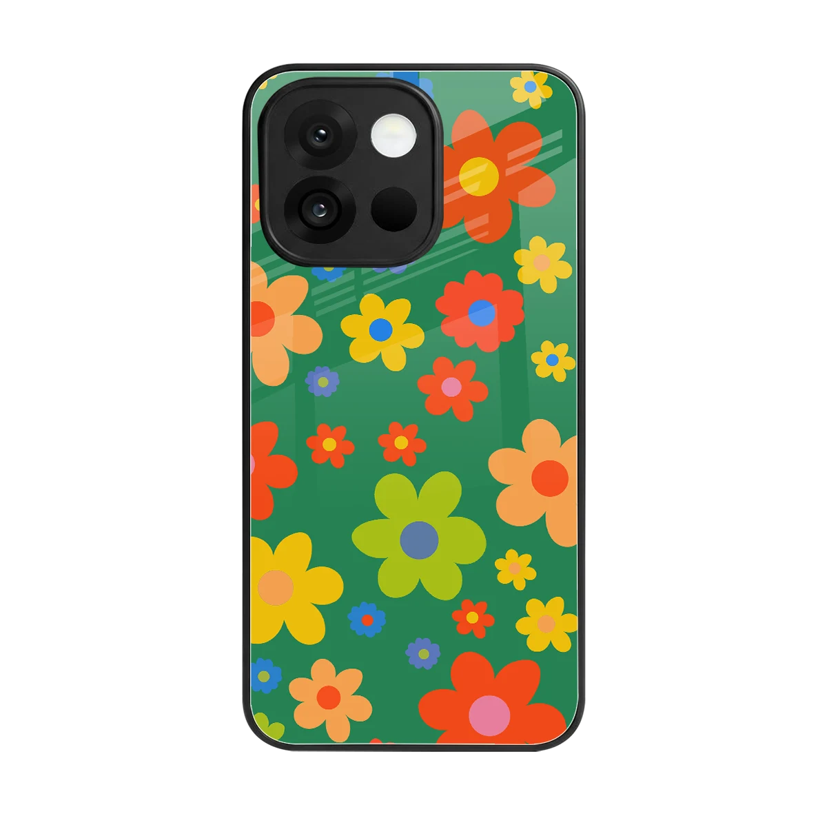 Greenery Blossom back phone cover | glass case for oneplus 13s