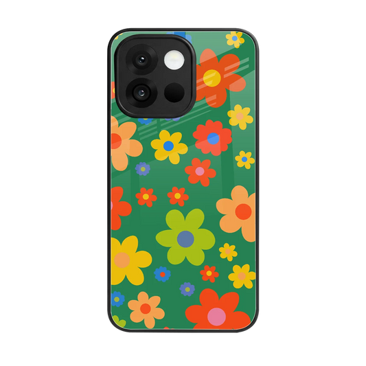 Greenery Blossom back phone cover | glass case for oneplus 13s