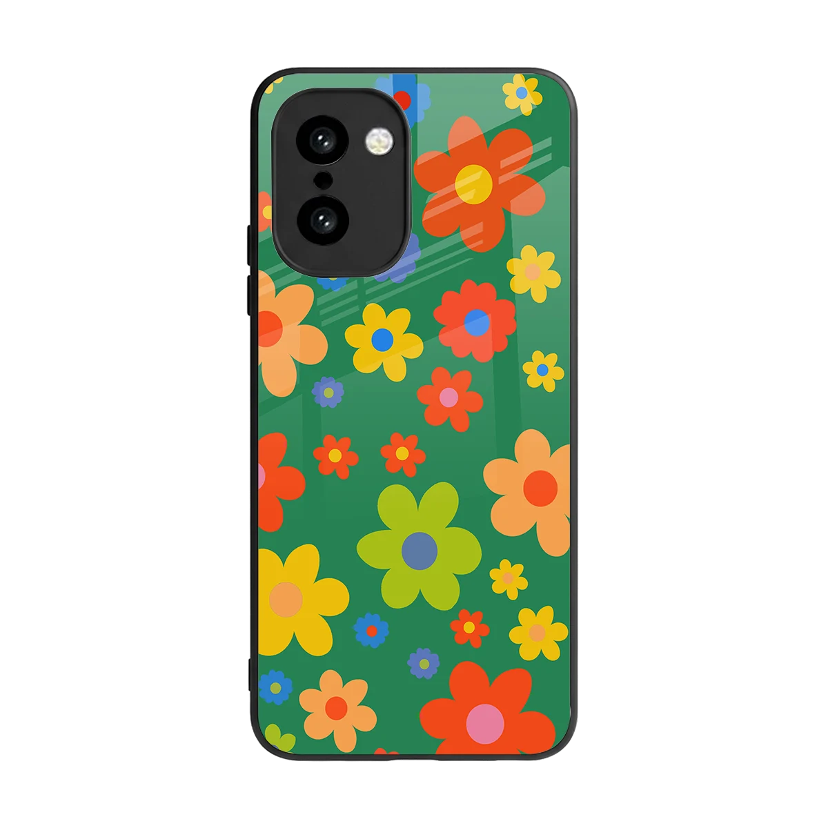 Greenery Blossom back phone cover | glass case for oneplus 15r