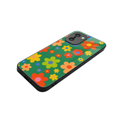Greenery Blossom stylish phone case for oneplus 15r | glossy glass and slim fit