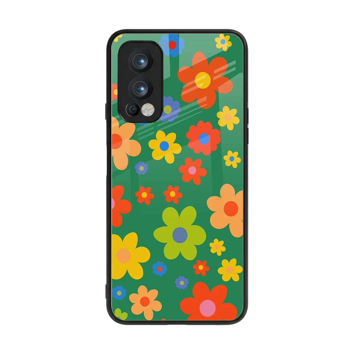Greenery Blossom back phone cover | glass case for oneplus nord 2