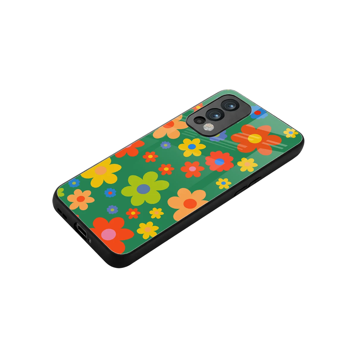 Greenery Blossom stylish phone case for oneplus nord 2 | glossy glass and slim fit