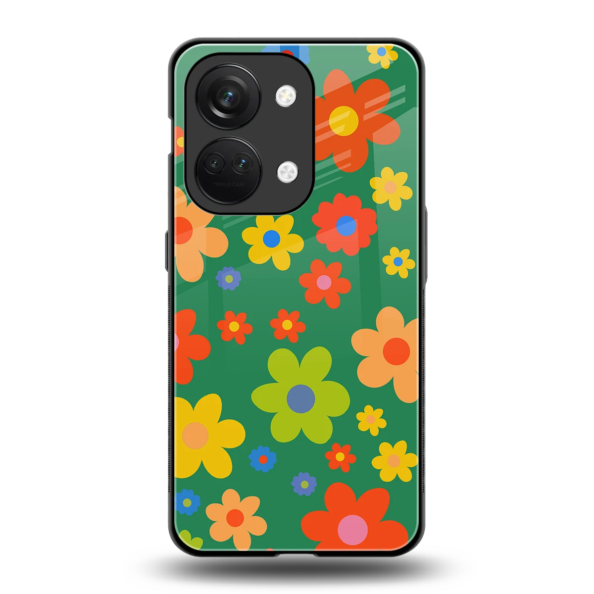 Greenery Blossom back phone cover | glass case for oneplus nord 3