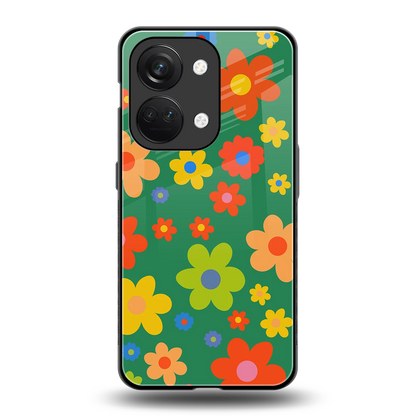 Greenery Blossom back phone cover | glass case for oneplus nord 3
