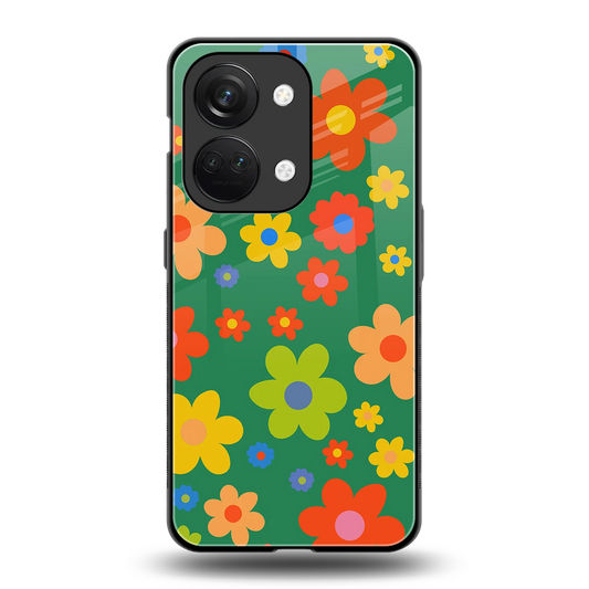 Greenery Blossom back phone cover | glass case for oneplus nord 3