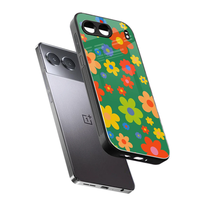 Greenery Blossom sleek oneplus nord 4 cover with tempered glass back and TPU edges