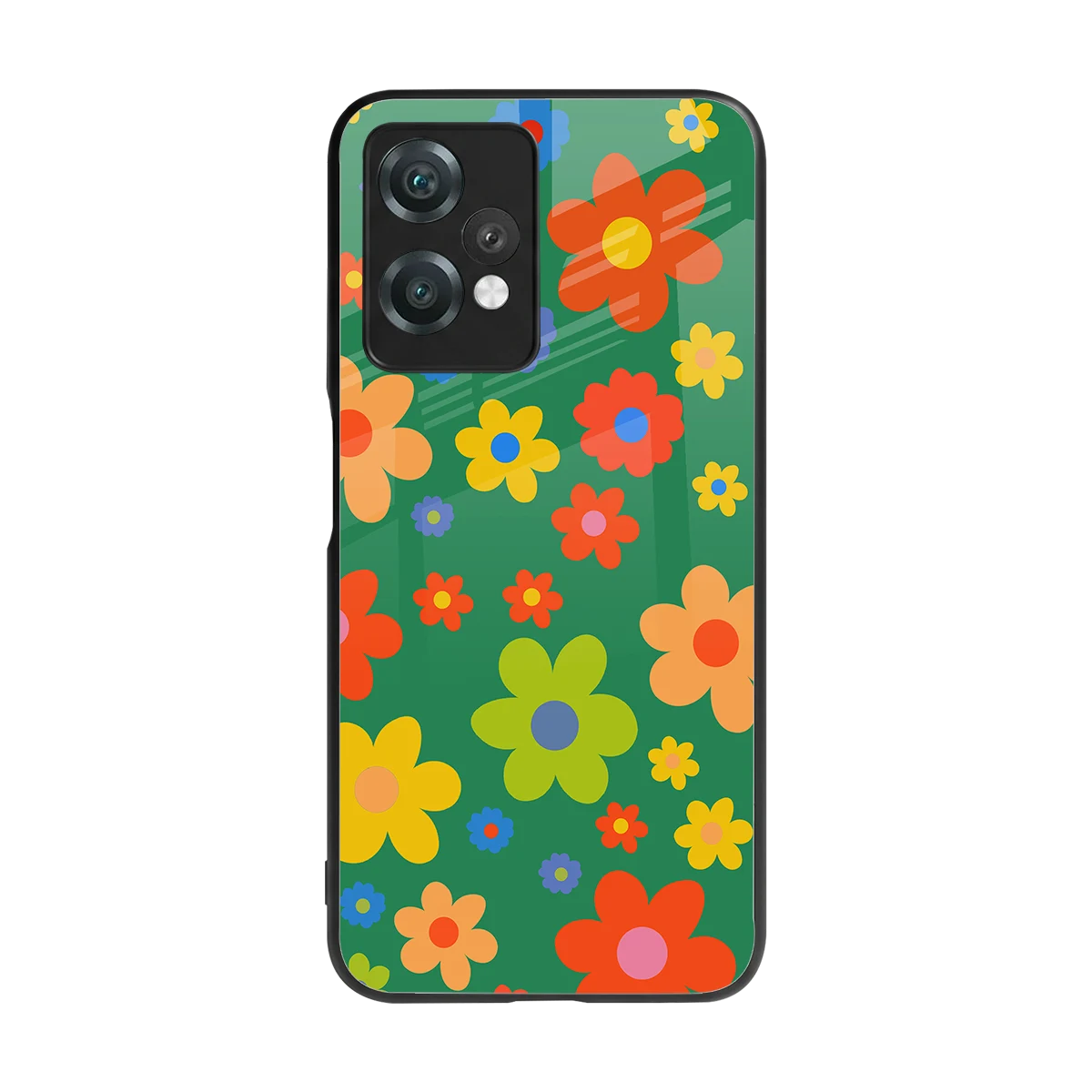 Greenery Blossom back phone cover | glass case for oneplus nord ce 2 lite