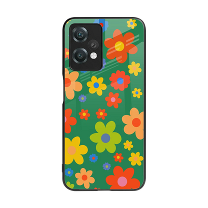 Greenery Blossom back phone cover | glass case for oneplus nord ce 2 lite