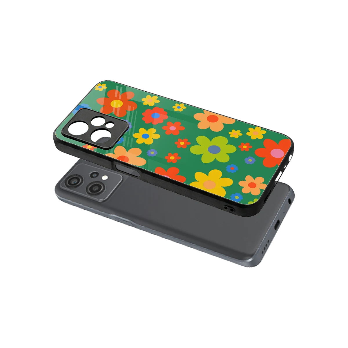 Greenery Blossom sleek oneplus nord ce 2 lite cover with tempered glass back and TPU edges