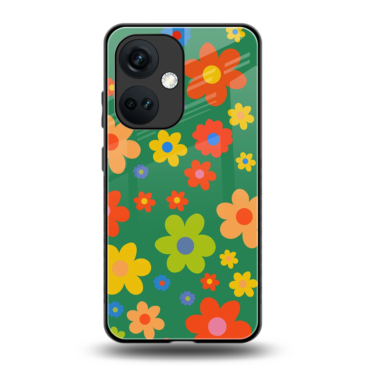Greenery Blossom back phone cover | glass case for oneplus nord ce 3