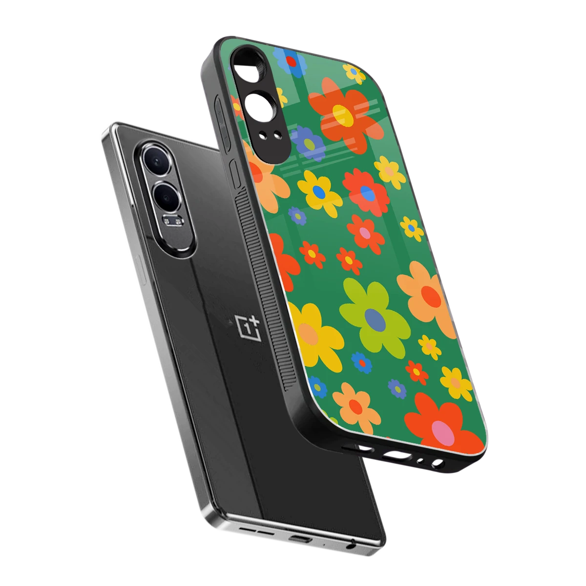 Greenery Blossom sleek oneplus nord ce 4 lite cover with tempered glass back and TPU edges
