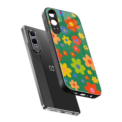 Greenery Blossom sleek oneplus nord ce 4 lite cover with tempered glass back and TPU edges