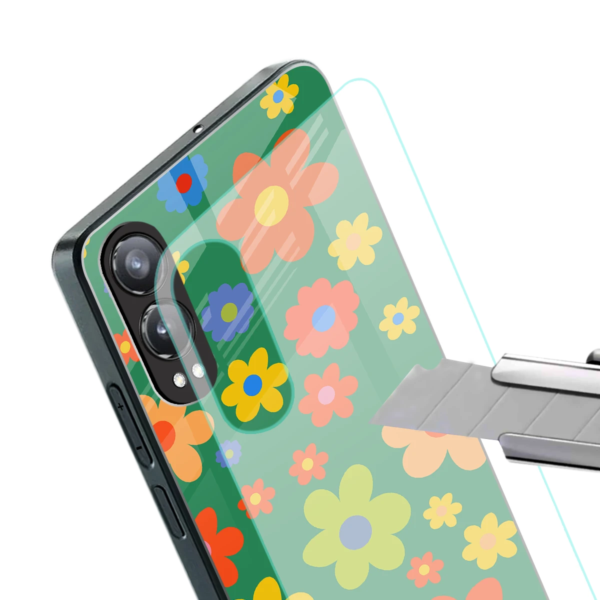 Greenery Blossom stylish phone case for oneplus nord ce 4 lite | glossy glass and slim fit