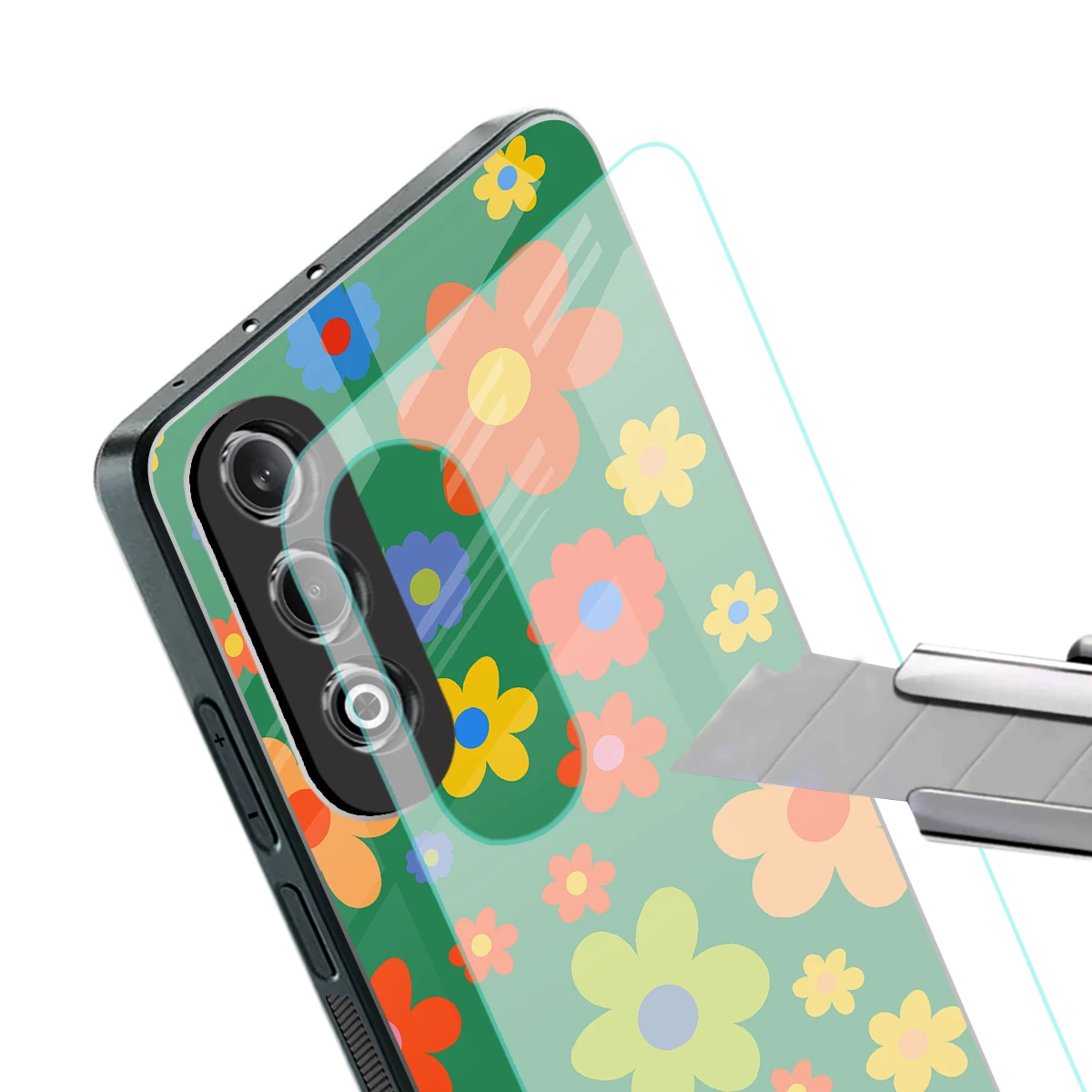 Greenery Blossom stylish phone case for oneplus nord ce 4 | glossy glass and slim fit