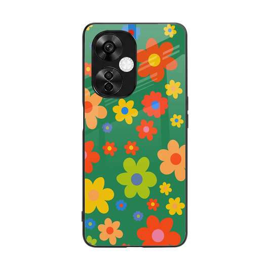 Greenery Blossom back phone cover | glass case for oneplus nord ce 3 lite