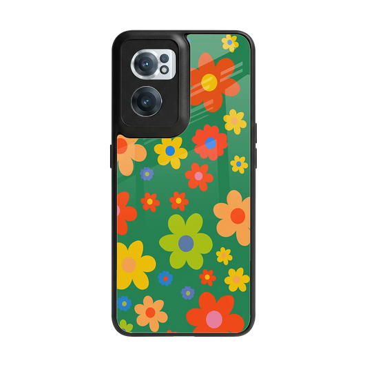 Greenery Blossom back phone cover | glass case for oneplus nord ce 2