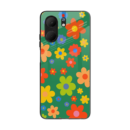 Greenery Blossom back phone cover | glass case for oppo a5x 5g
