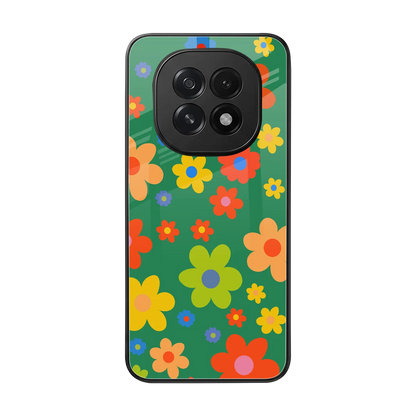 Greenery Blossom back phone cover | glass case for oppo f29 5g