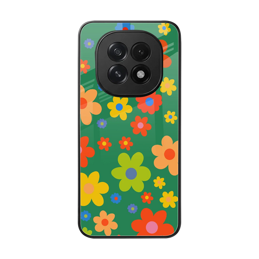 Greenery Blossom back phone cover | glass case for oppo f29 5g