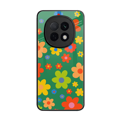 Greenery Blossom back phone cover | glass case for oppo f29 pro 5g