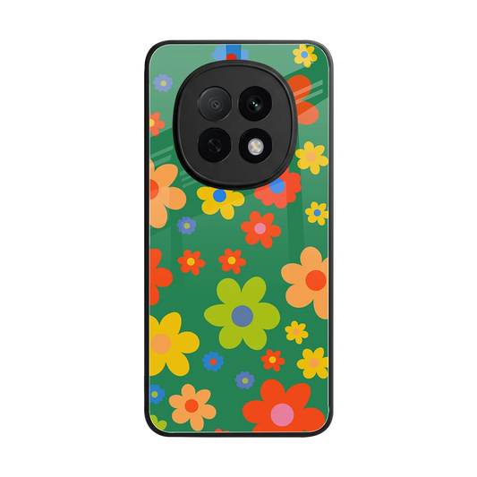 Greenery Blossom back phone cover | glass case for oppo f29 pro 5g