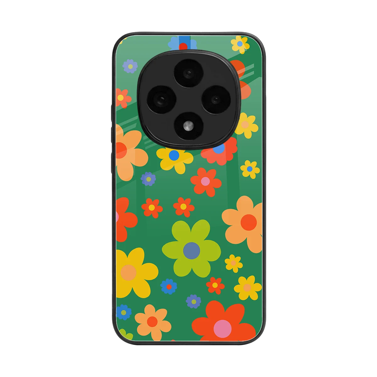 Greenery Blossom back phone cover | glass case for oppo f31 pro 5g