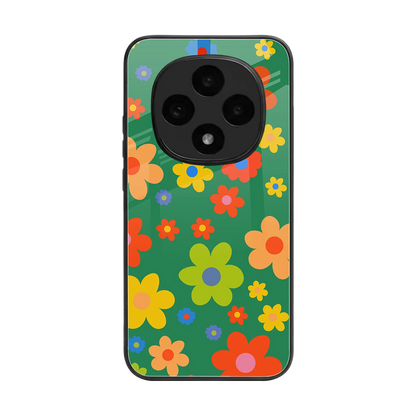 Greenery Blossom back phone cover | glass case for oppo f31 pro 5g