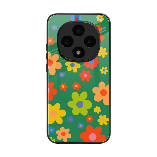Greenery Blossom back phone cover | glass case for oppo f31 pro 5g