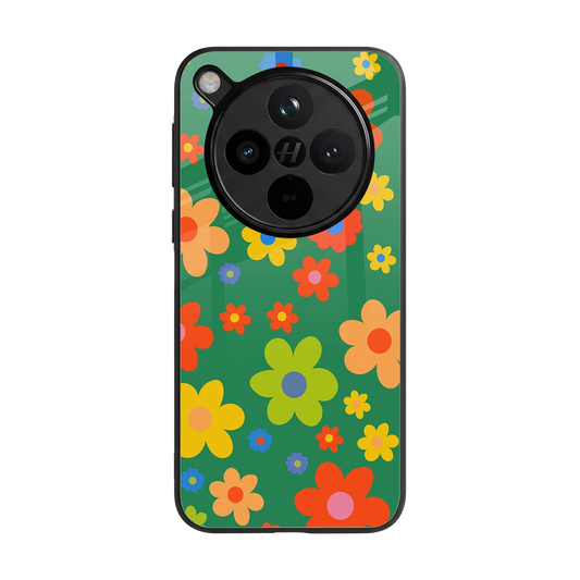 Greenery Blossom back phone cover | glass case for oppo find x8