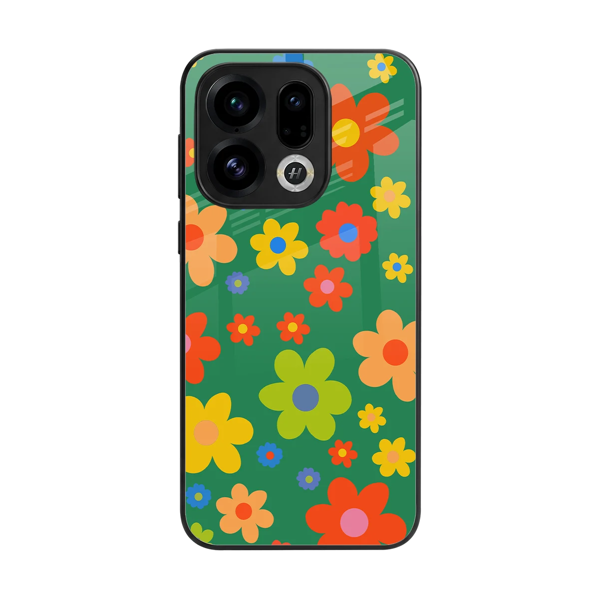 Greenery Blossom back phone cover | glass case for oppo find x9