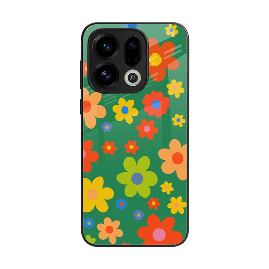 Greenery Blossom back phone cover | glass case for oppo find x9
