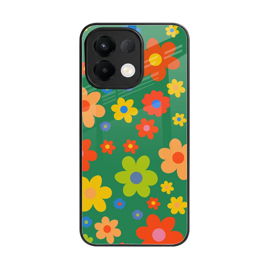 Greenery Blossom back phone cover | glass case for oppo k13 5g