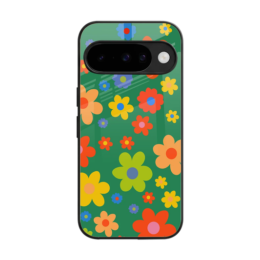 Greenery Blossom back phone cover | glass case for google pixel 10