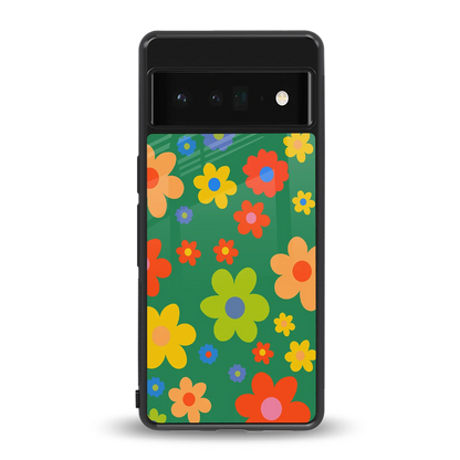Greenery Blossom back phone cover | glass case for google pixel 6 pro