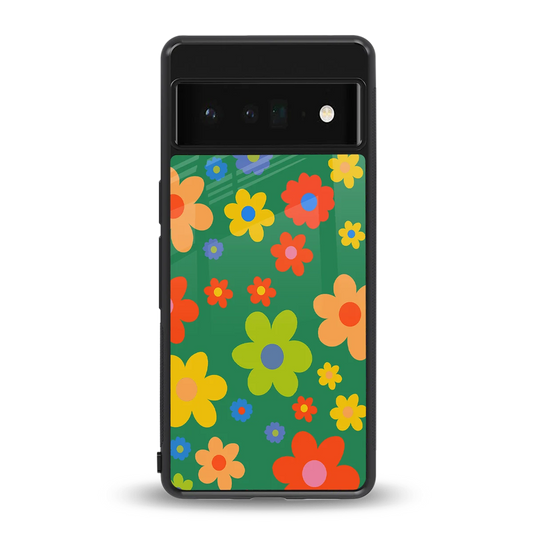 Greenery Blossom back phone cover | glass case for google pixel 6 pro